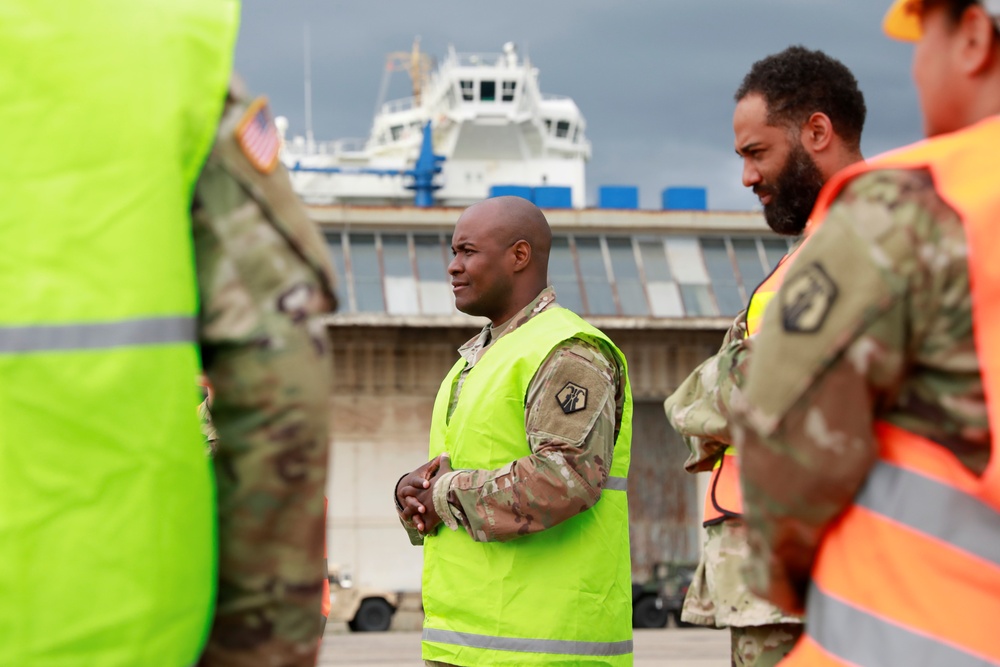 Soldiers from the 793rd MCT, 7th MSC make U.S. cargo transport history in Montenegro