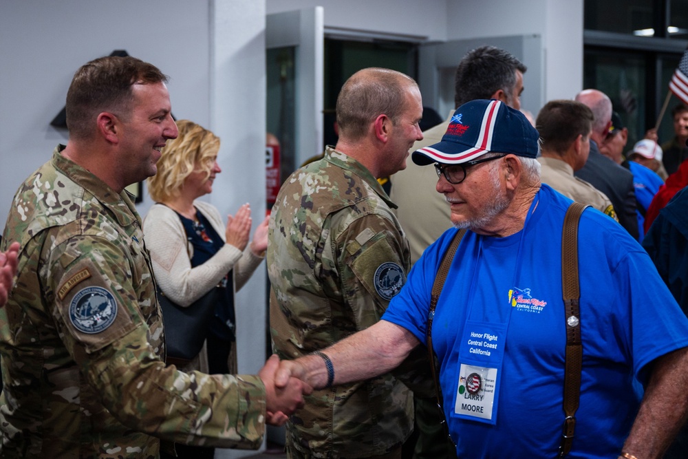 Members of Vandenberg Welcome Home Veterans at Santa Maria Airport