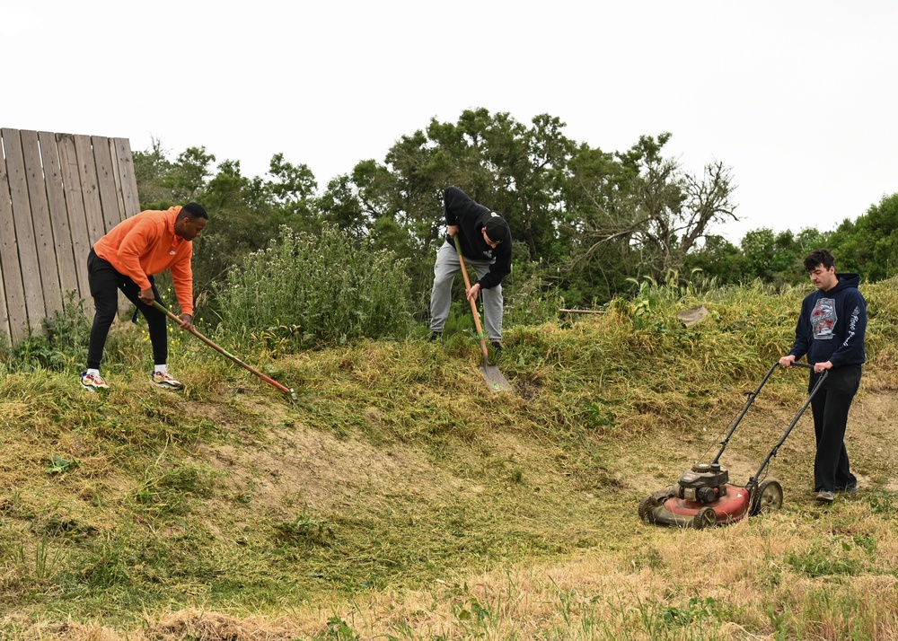 Members of Vandenberg Volunteers to Clean-up the River Bend Bike Park in Lompoc