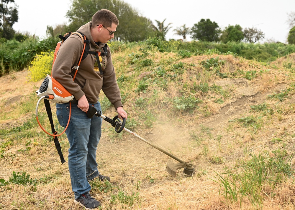 Members of Vandenberg Volunteers to Clean-up the River Bend Bike Park in Lompoc