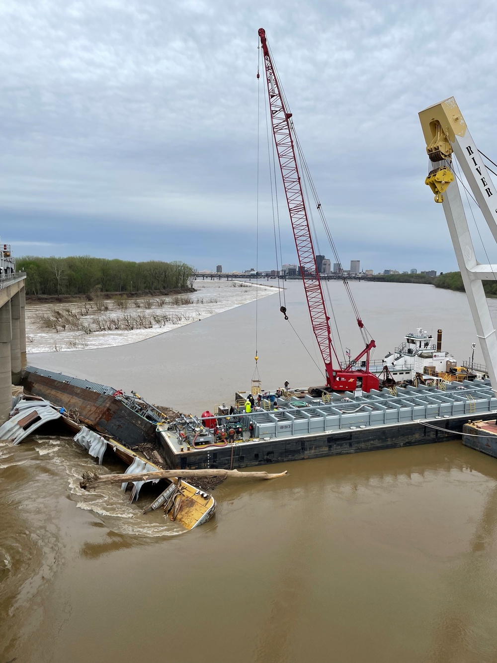 Salvage operations continue following barge accident