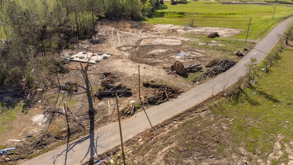 Aerial of Tornado Damage in Adamsville