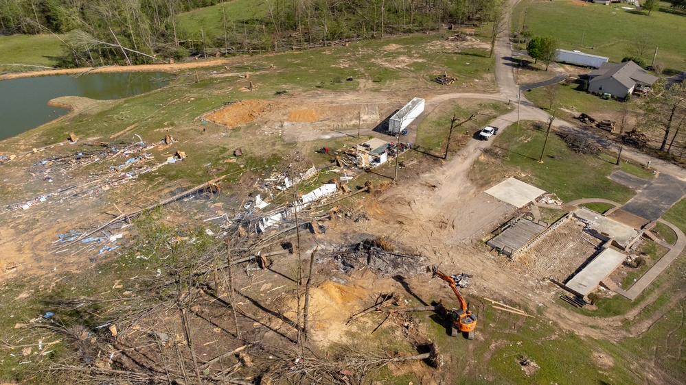 Aerial of Tornado Damage in Adamsville