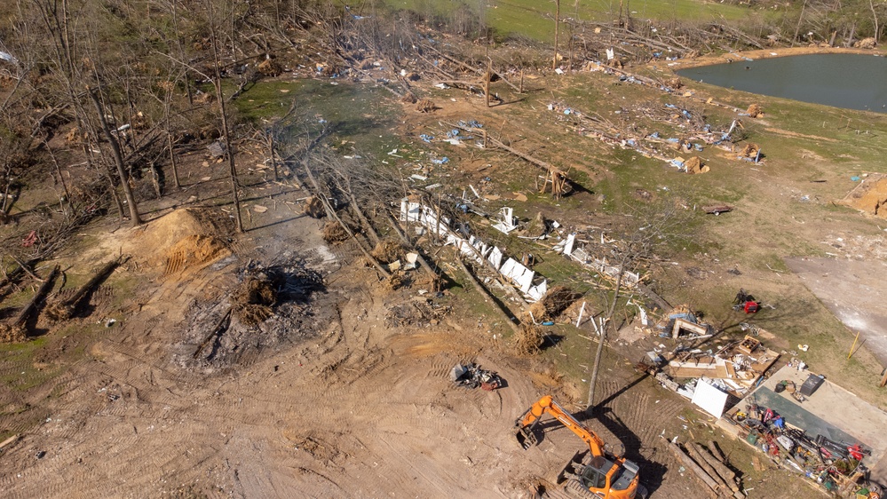 Aerial of Tornado Damage in Adamsville