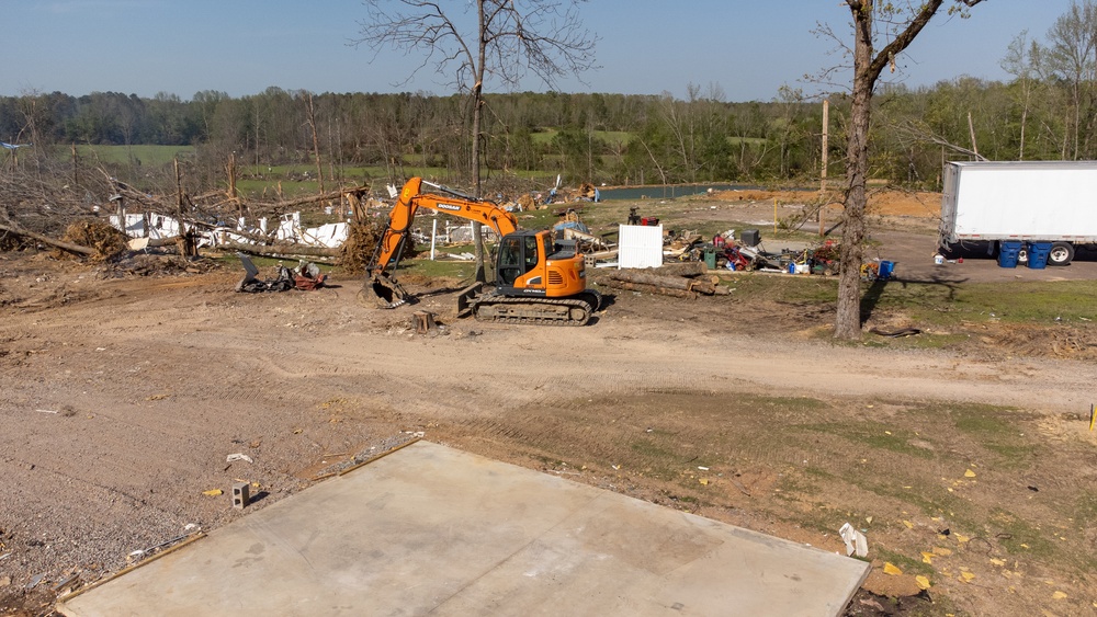 Aerial of Tornado Damage in Adamsville