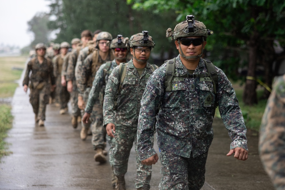 U.S. Marines conduct a bilateral site survey