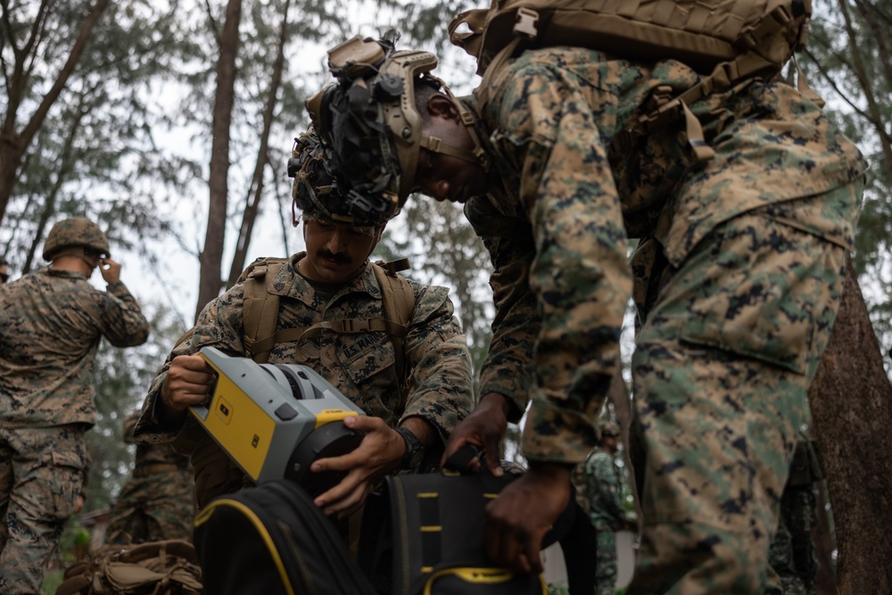 U.S. Marines conduct a bilateral site survey