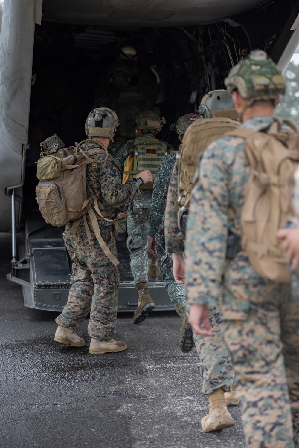 U.S. Marines conduct a bilateral site survey