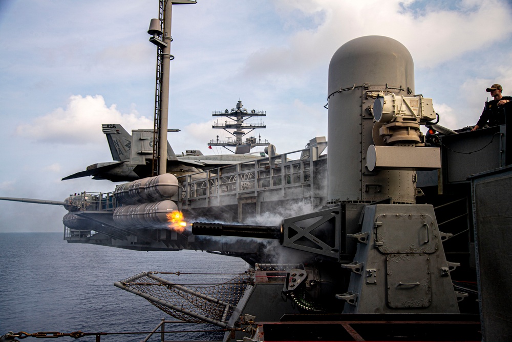 USS Nimitz Conducts Weapons Exercise