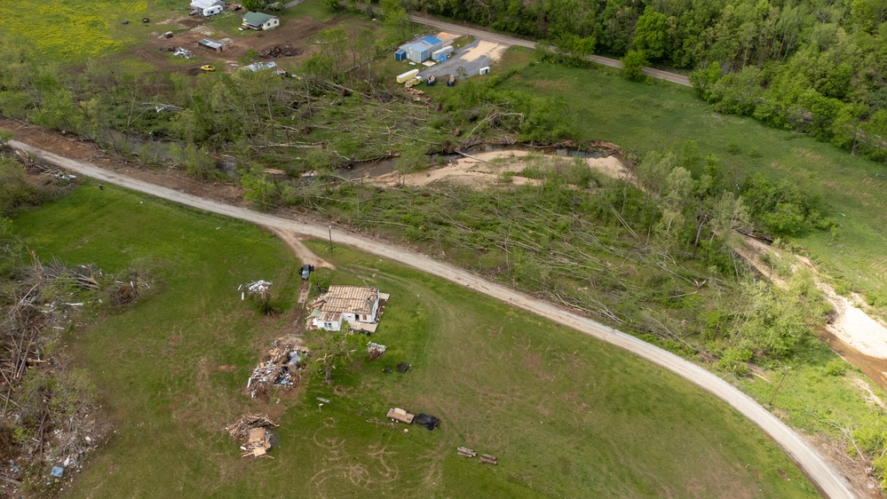 Aerial Image of Damage in Clifton, TN