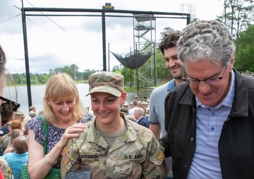 Female Army Reserve Soldier Receives Ranger Tab
