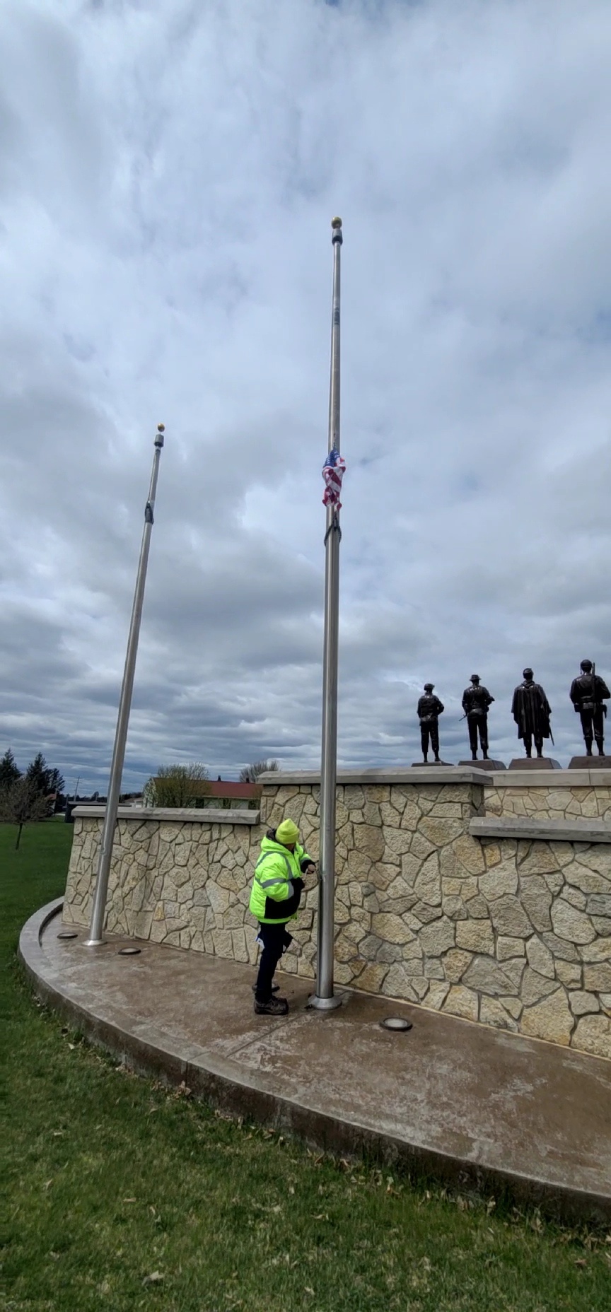 Flags raised for 2023 at Fort McCoy's Veterans Memorial Plaza