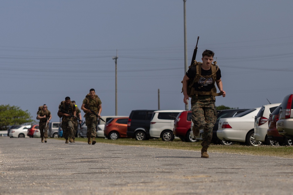 U.S. MARINES COMPETE IN A FIELD MEET