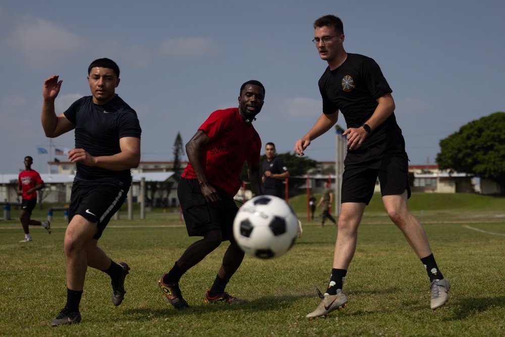 U.S. MARINES COMPETE IN A FIELD MEET