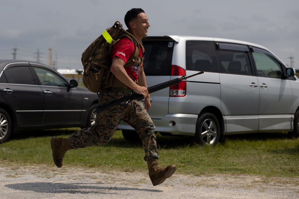 U.S. MARINES COMPETE IN A FIELD MEET