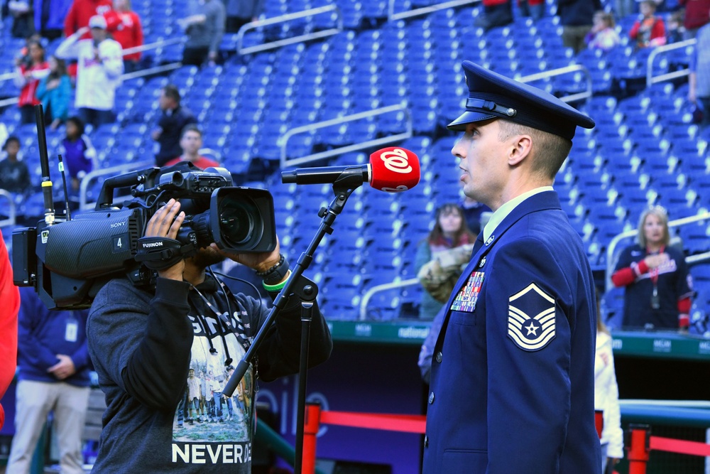 Washington Nationals salute the National Guard