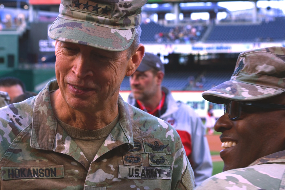 Washington Nationals salute the National Guard