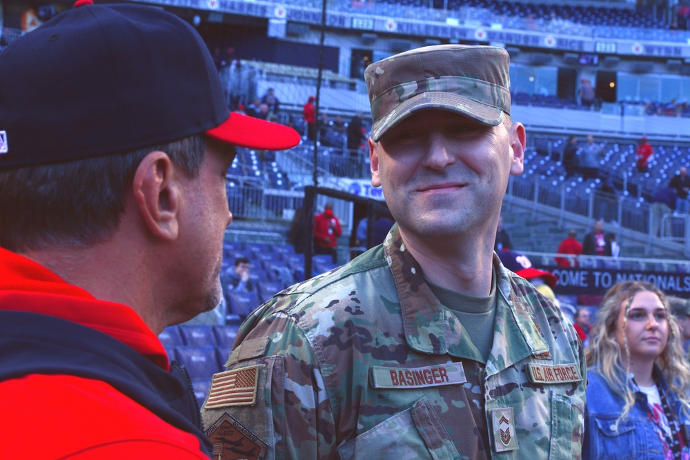 Washington Nationals salute the National Guard