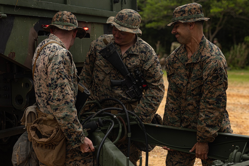 Combat Logistics Battalion 4 Marines build a base of operations during a MCCRE