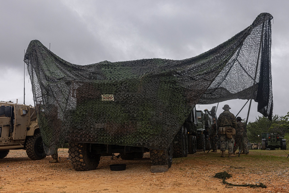 Combat Logistics Battalion 4 Marines build a base of operations during a MCCRE