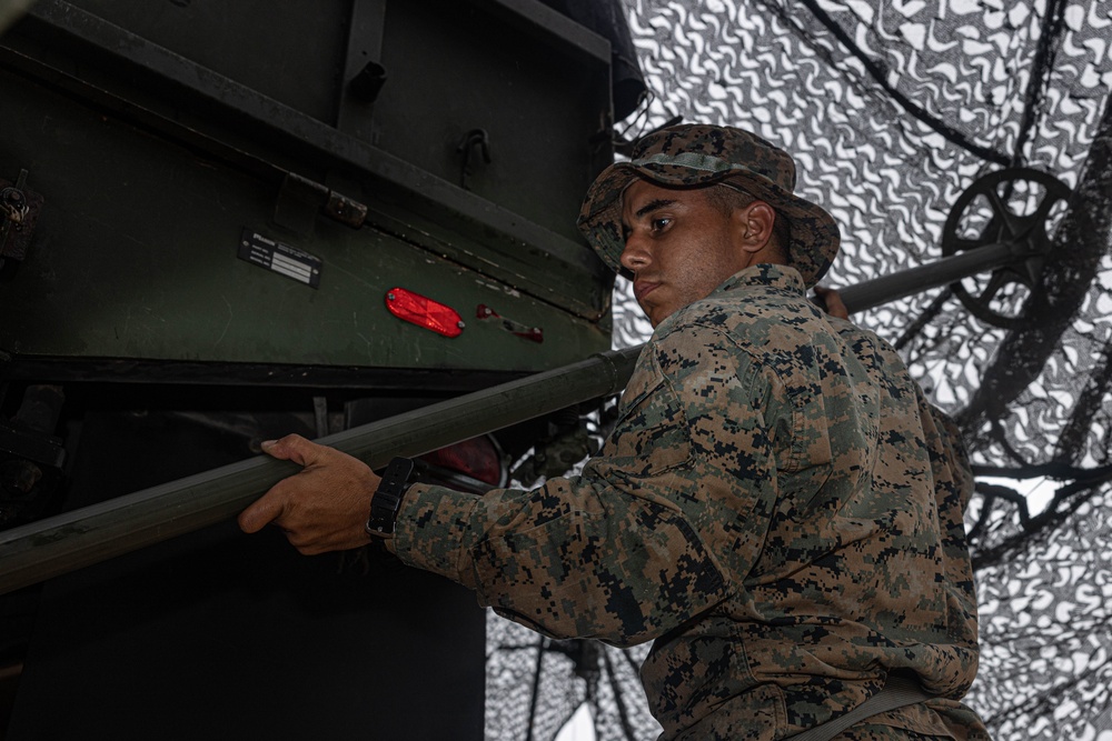 Combat Logistics Battalion 4 Marines build a base of operations during a MCCRE