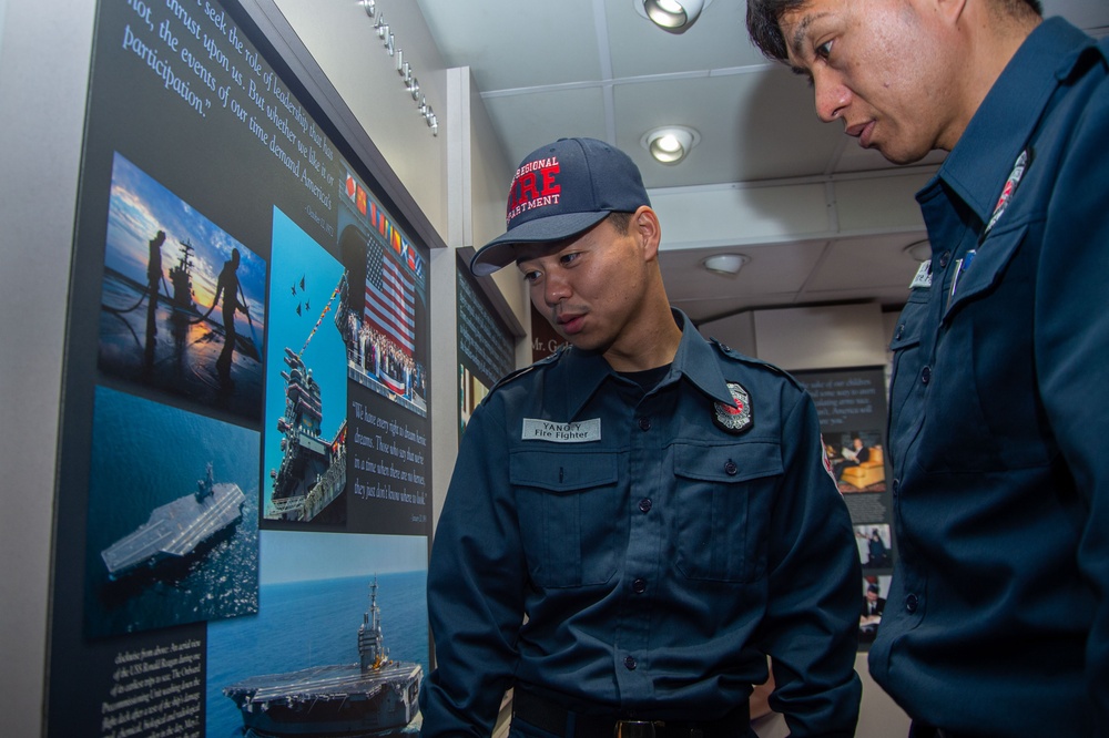 USS Ronald Reagan (CVN 76) gives tour to regional fire department