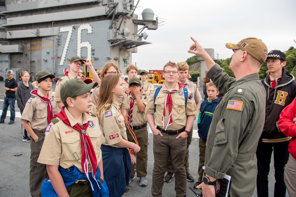 USS Ronald Reagan (CVN 76) hosts the Boy Scouts of America