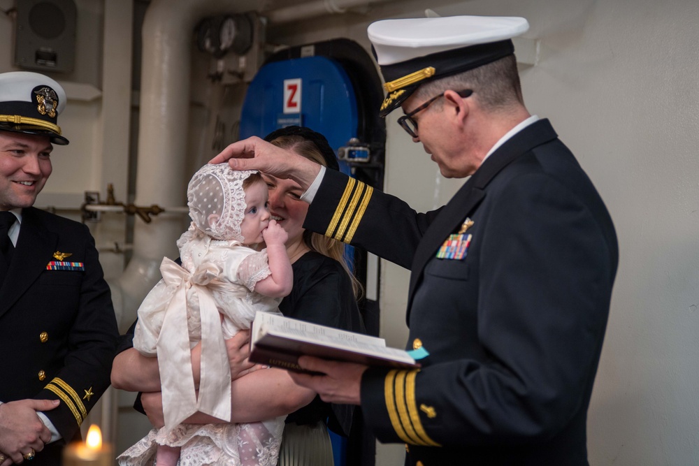 USS Ronald Reagan (CVN 76) hosts a baptism