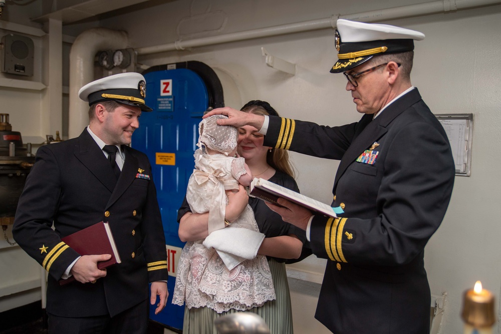 USS Ronald Reagan (CVN 76) hosts a baptism