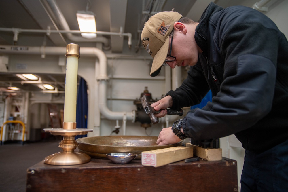 USS Ronald Reagan (CVN 76) hosts a baptism