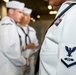 USS Ronald Reagan (CVN 76) Sailors conduct dress whites uniform inspection