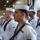 USS Ronald Reagan (CVN 76) Sailors conduct dress whites uniform inspection