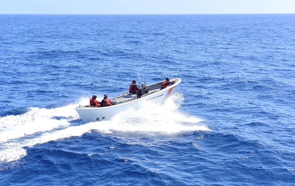 USCGC Eagle conducts man-overboard drill while underway