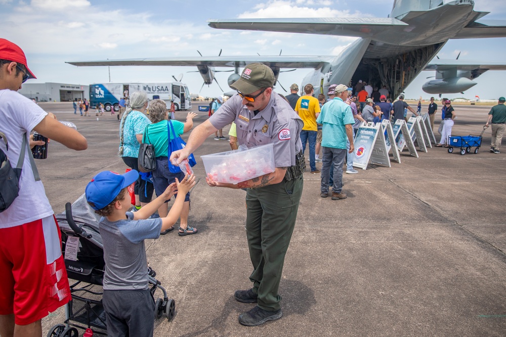 Hurricane Hunter aircraft display at Ellington Airport