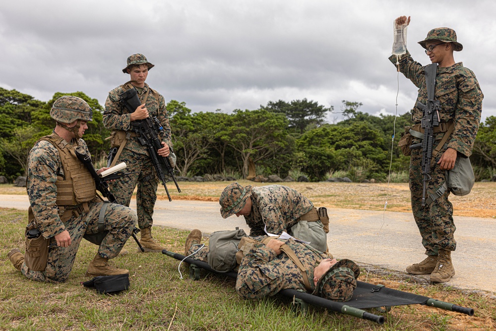 Combat Logistics 4 Marines and Sailors Conduct a mass casualty drill during a MCCRE