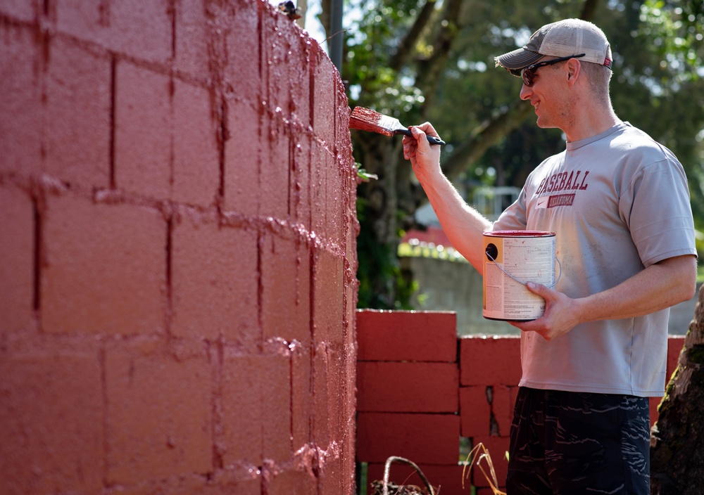 36th FSS volunteers beautify Senior Citizens Center