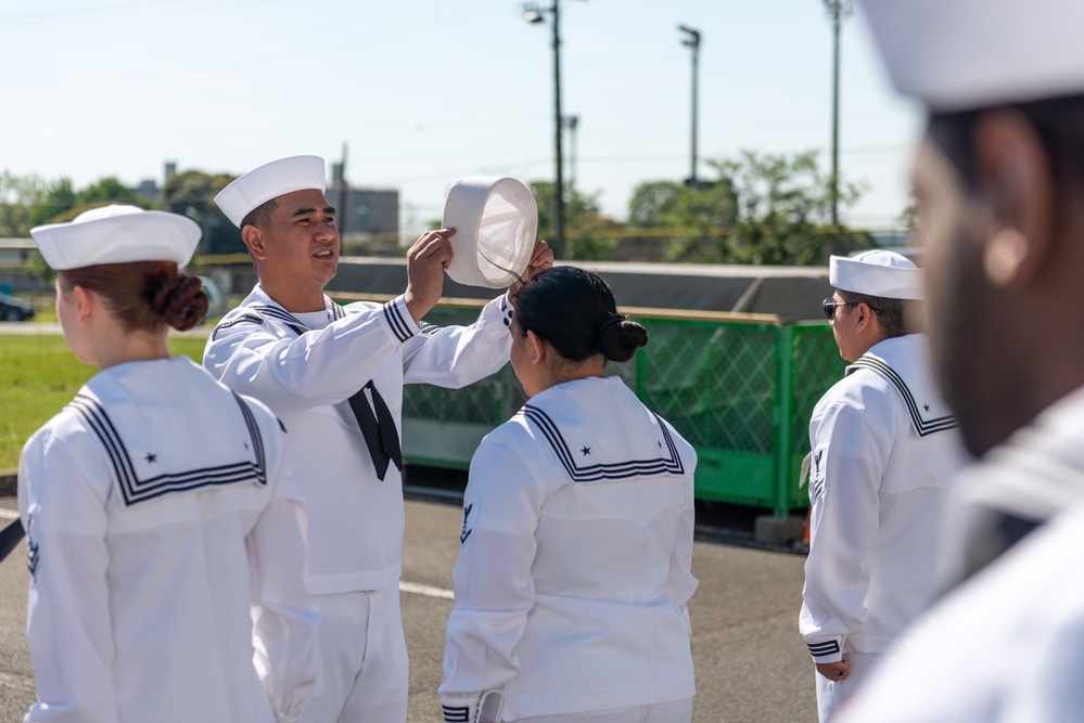 Service Dress White Uniform Inspection