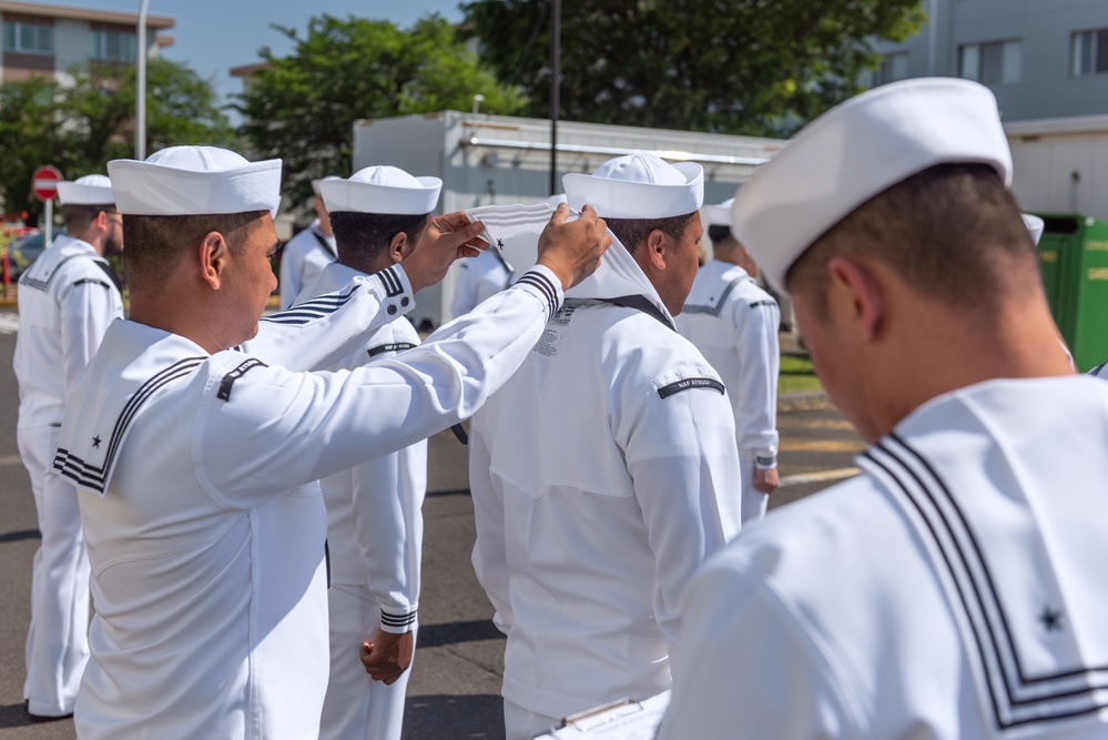 Service Dress White Uniform Inspection