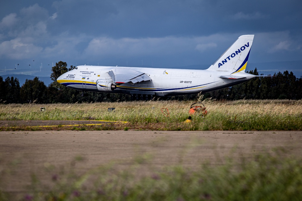 Noble Jump 23: Antonov An-124 Ruslan Delivers German Tiger Attack Helicopters, Sardinia