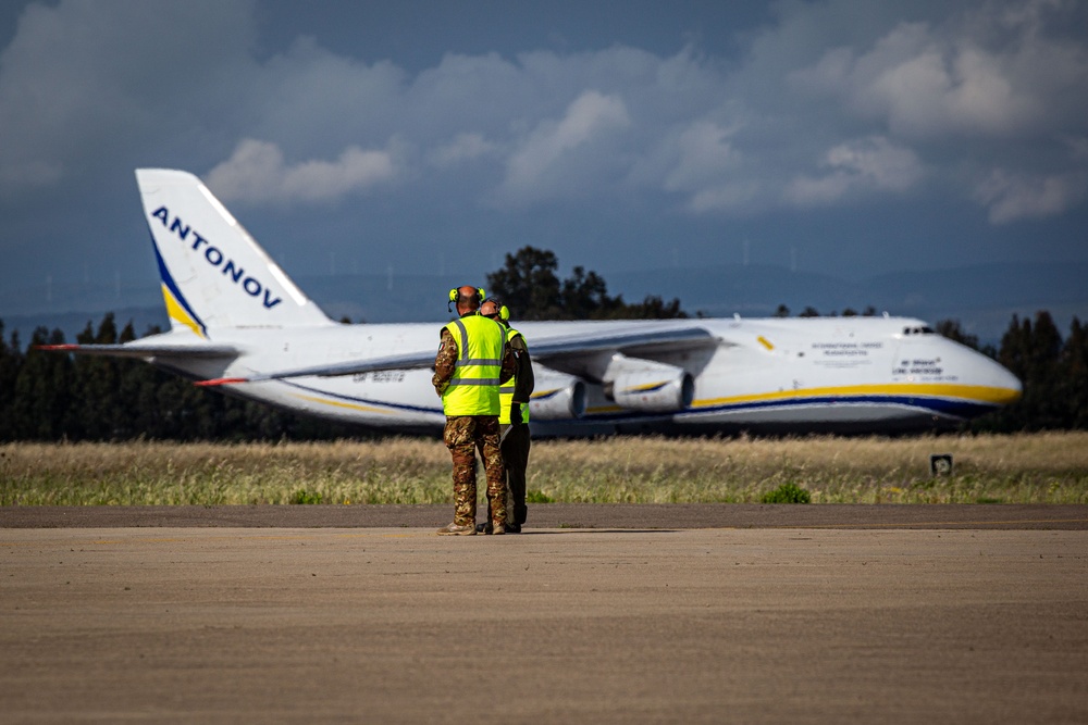 Noble Jump 23: Antonov An-124 Ruslan Delivers German Tiger Attack Helicopters, Sardinia