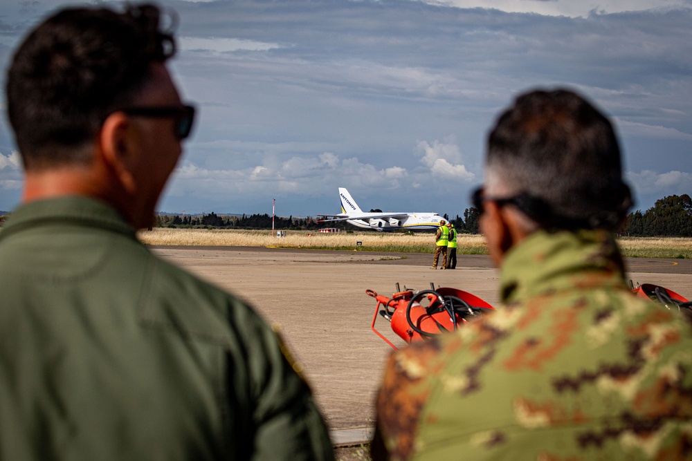 Noble Jump 23: Antonov An-124 Ruslan Delivers German Tiger Attack Helicopters, Sardinia