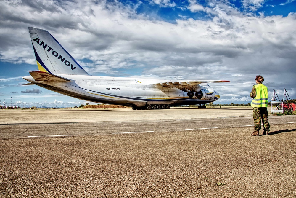 Noble Jump 23: Antonov An-124 Ruslan Delivers German Tiger Attack Helicopters, Sardinia