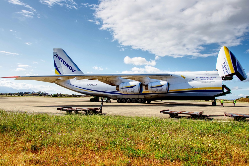 Noble Jump 23: Antonov An-124 Ruslan Delivers German Tiger Attack Helicopters, Sardinia