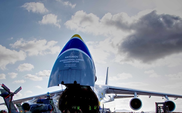 Noble Jump 23: Antonov An-124 Ruslan Delivers German Tiger Attack Helicopters, Sardinia