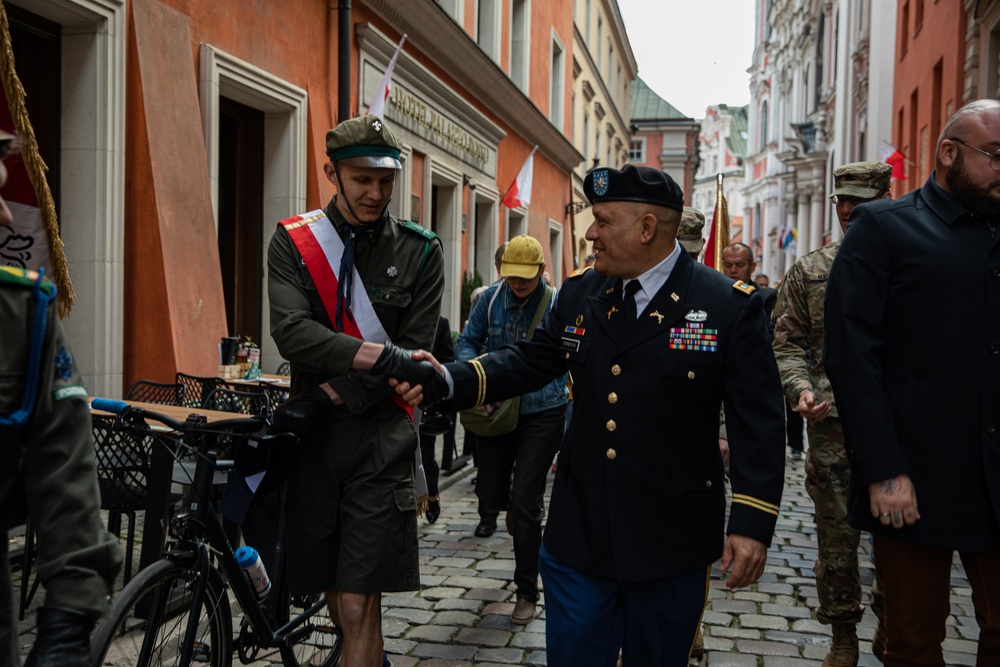 US Army Garrison Poland Leadership Celebrates Polish Constitution Day in Poznan