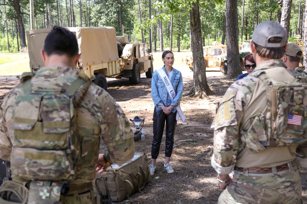 Miss USA 2022 Morgan Romano visits 3rd Special Forces Group (Airborne)