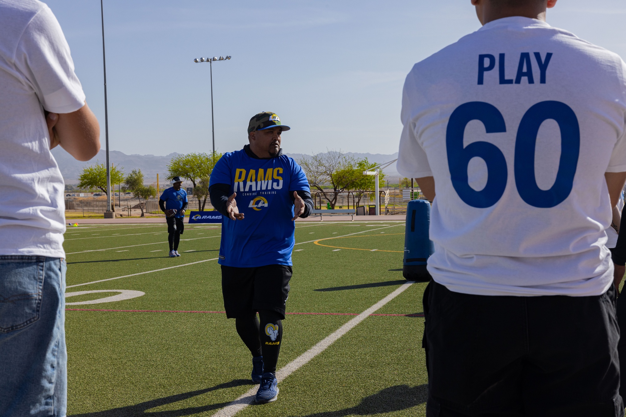 LA Rams coaches host clinic for Combat Center youth