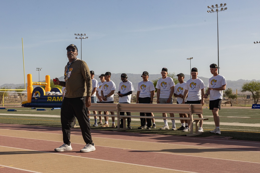 LA Rams coaches host clinic for Combat Center youth