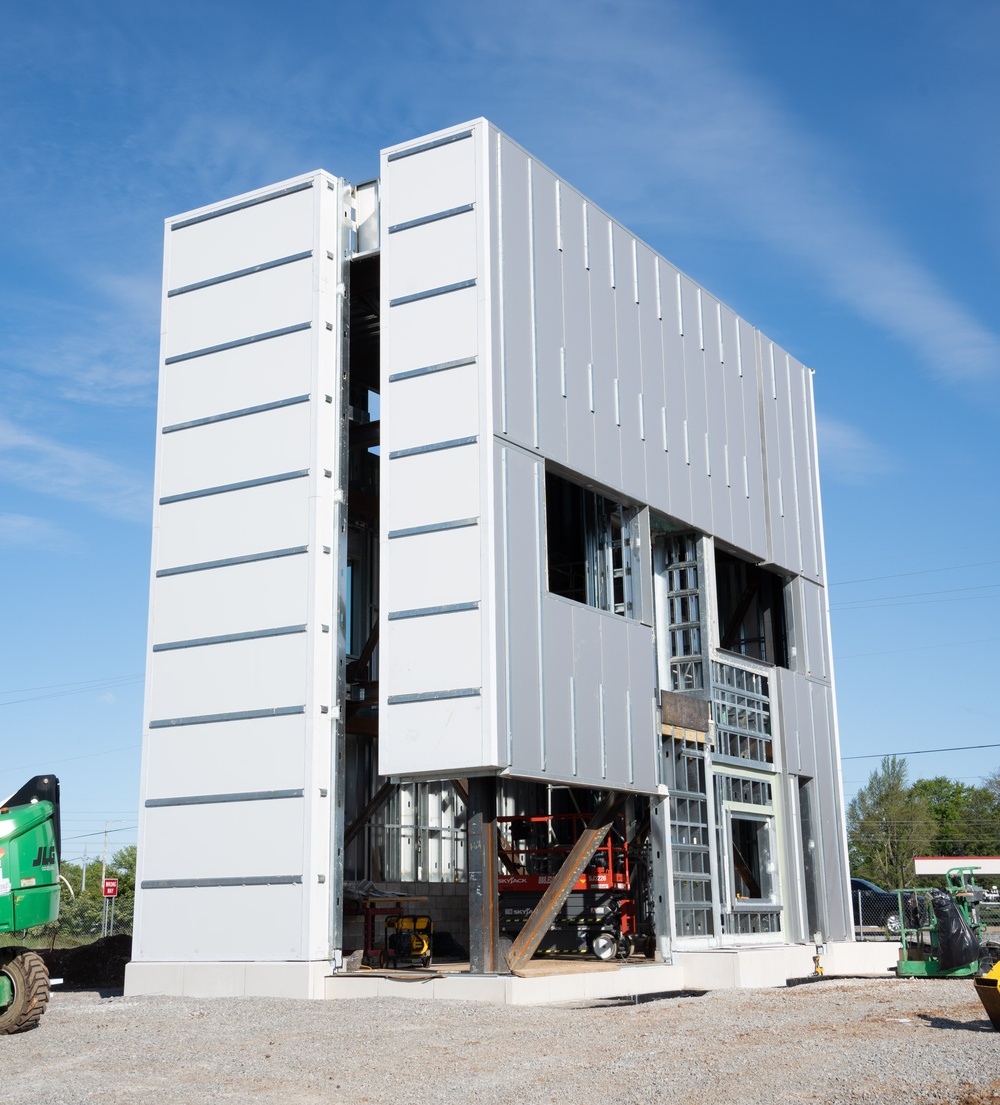 Construction continues at the site of the Louisville VA Medical Center May 3, 2023.