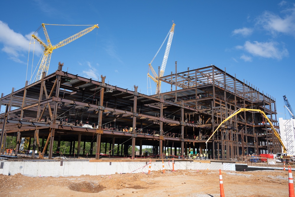 Construction continues at the site of the Louisville VA Medical Center May 3, 2023.